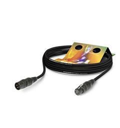 AES/EBU Binary 234, sort,  5,00m 3-Pins DMX, Hicon.