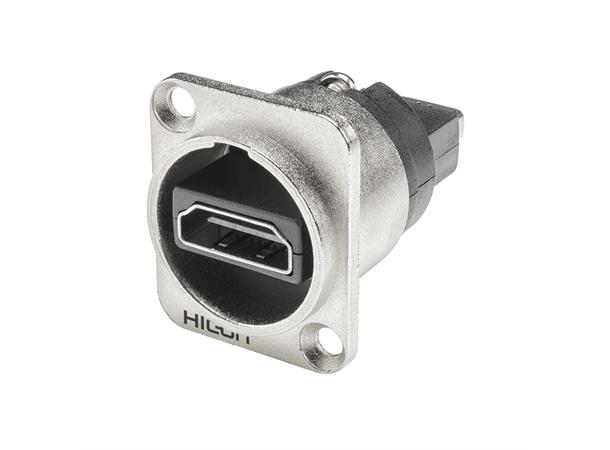 HICON HDMI PatchSocket D-Flange nickel HICON HDMI, 19-pol , metal-, Patch-femal