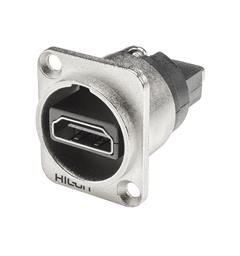HICON HDMI PatchSocket D-Flange nickel HICON HDMI, 19-pol , metal-, Patch-femal