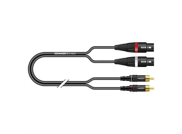 IC Onyx, sort,  5,00m Y-patch, SC-Onyx, XLR / RCA