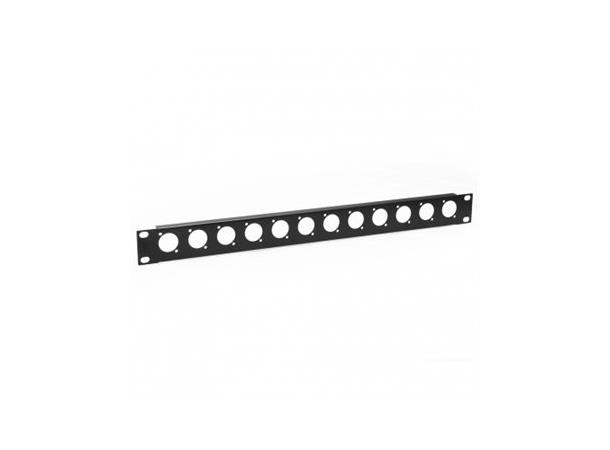 Penn 1U Rack Panel, 12 x Neutrik D Stanset for Neutrik D-Series