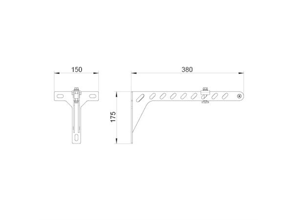 TRUMPF 95 Wall Mount Bracket 380, black 