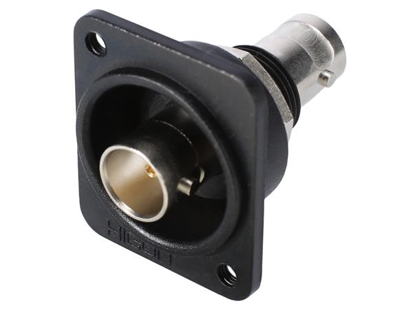 HICON BNC 3G-SDI patch-female connector Ground isolated, Type D M3, black 