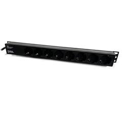 Penn 1U Powerbox 8 schuko front 8x Schuko sockets