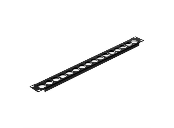 Penn 1U Rack Panel, 16 x Neutrik D Stanset for Neutrik D-Series