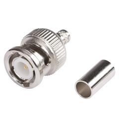 HICON BNC crimp connector 1.0/3.2 Straight, nickel coloured