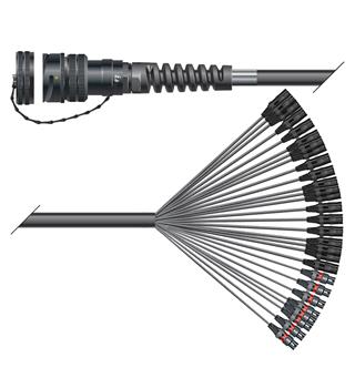 PC Scuba 2x0,14qmm,  Fanout LK con. 12/00, LK F, XLR+ConvertCon
