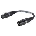 AES/EBU Binary 234, sort Adapter XLR 3 male/XLR 5 female 0,15m