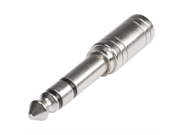 HiCon Jack adapter 6,3mm st<> 3,5mm st Chrome coloured