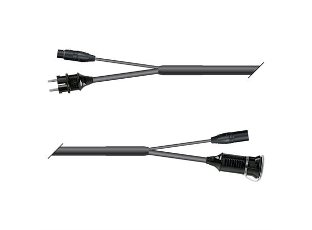 Hybrid Multicore Monolith  5,00m Schuko Plug & f3pin/Shuko Socket & m3pin