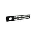2U Rack Panel, 24 x Neutrik D+1 Socapex Stanset for Neutrik D-Series
