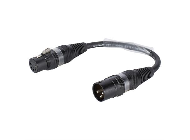 AES/EBU Binary Neutrik, sort Adapter XLR 3 male/XLR 5 female 0,10m