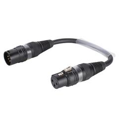 AES/EBU Binary Neutrik, sort Adapter XLR 3 female/XLR 5 male 0,10m