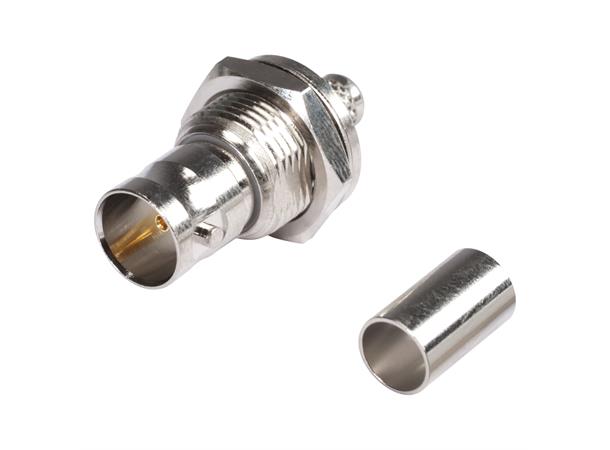 HICON BNC crimp connector 1.0/3.2 Ground isolated, thread 1/2", nickel