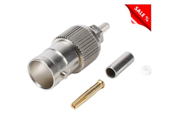 Telegärtner BNC crimp connector 0.3/1.8 Straight, nickel coloured
