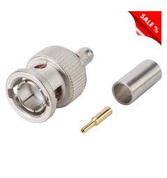 Telegärtner BNC crimp connector 0.6/2.8 Straight, nickel coloured