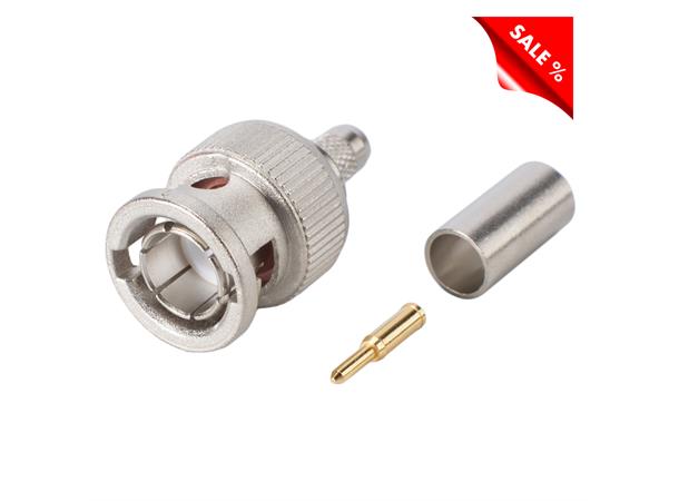 Telegärtner BNC crimp connector 0.6/2.8 Straight, nickel coloured