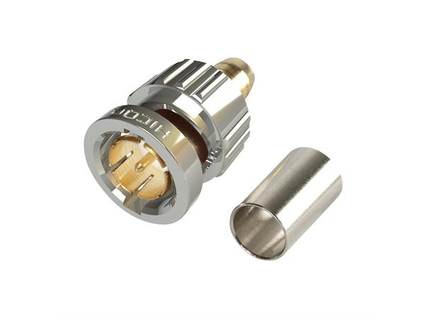 HICON crimp-male connector 1.2/5.0 Straight, nickel coloured 