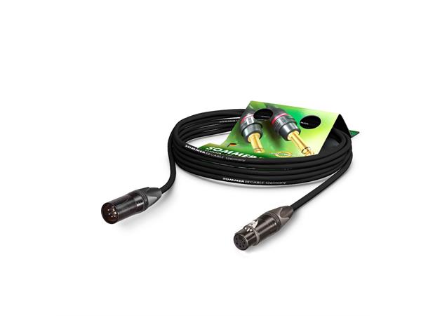 AES/EBU Binary 234, sort, 10,00m 5-Pins DMX, Neutrik. 