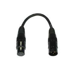 DMX overgang 3pin male - 5pin female AC-DMXT/3M5F 3pin male/5pin female