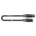 AES/EBU Binary Pur 434, sort,  3,00m 5-Pins DMX, Hicon, PUR, IP67.