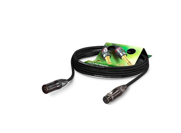 AES/EBU Binary Pur 434, sort,  2,50m 5-Pins DMX, Neutrik, PUR, Robust. 