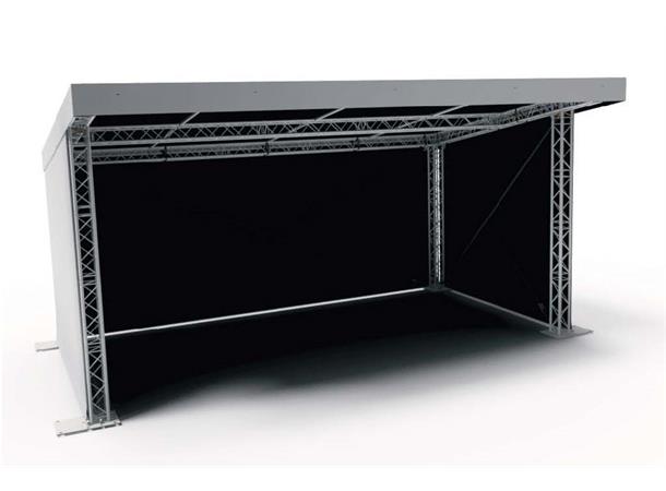 Mini Flat Roof 4x4 Side and back wall Grå PVC vegger sort innvendig 