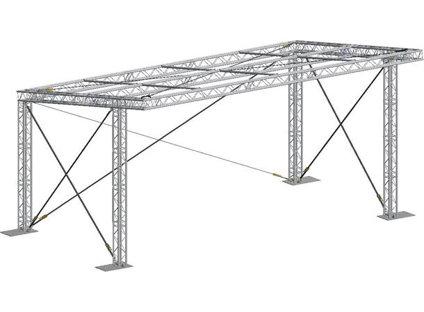 Mini Flat Roof 4x4 Side and back wall Grå PVC vegger sort innvendig