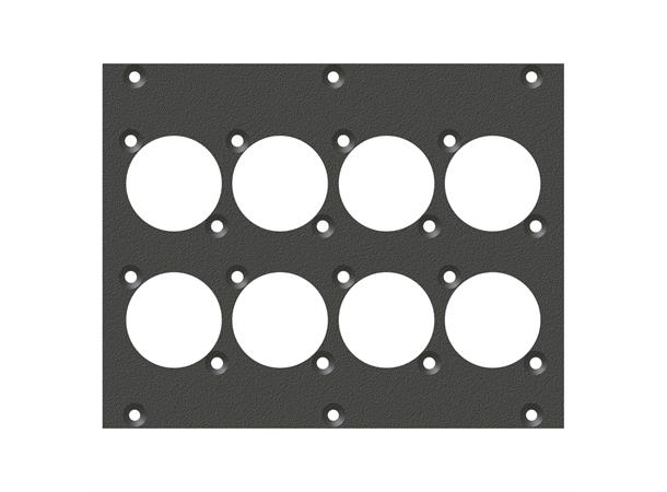 SYSBOXX-Front panel 2HE 3BE 8xA/B-Typ front panel 8 x A / B-Hole