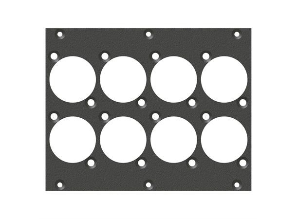 SYSBOXX-Front panel 2HE 3BE 8xD-Flange front panel 8 x D-Series cutout 