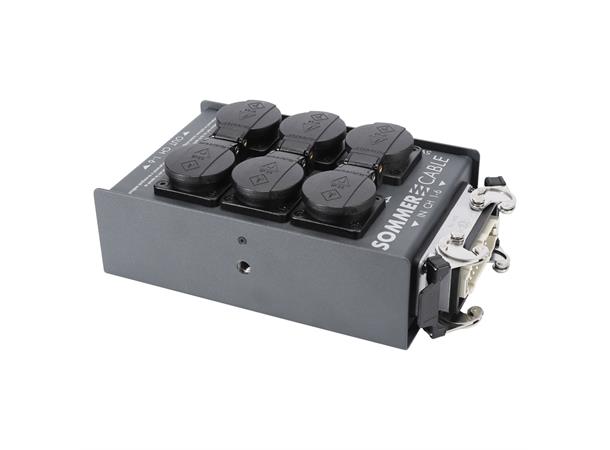 Schuko distro 1x Multipin, 6x Schuko Sommer cable Power Distribution Systems