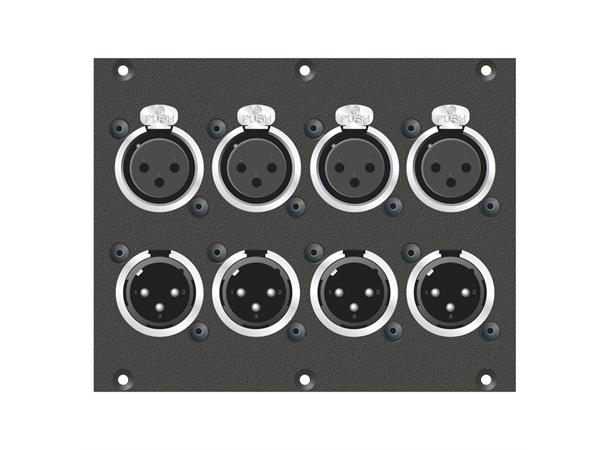 SYSBOXX-Modul 2HE 3BE 4xXLRf + 4xXLRm 4 x XLR male / 4 x XLR female