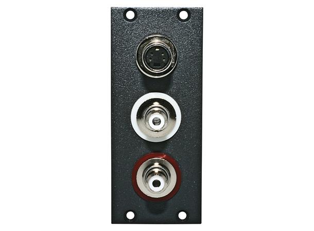 SYSBOXX Frontpanel 2HE, 1BE withAV-Modul S-Video + 2 x RCA female patch A/V 
