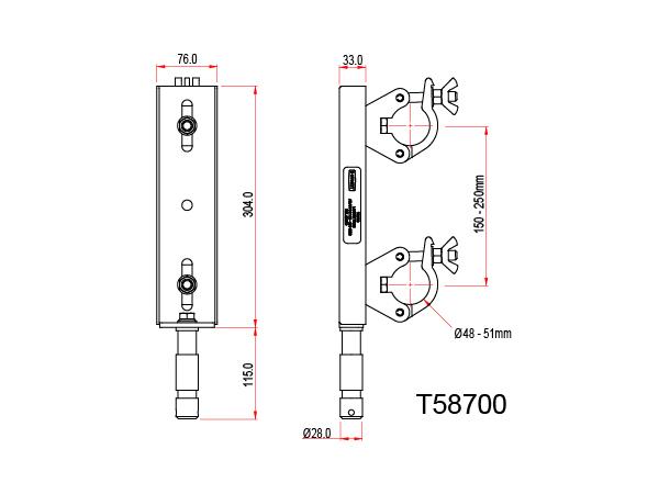 LADDER TRUSS ADAPTOR 150mm-250mm CENTRES