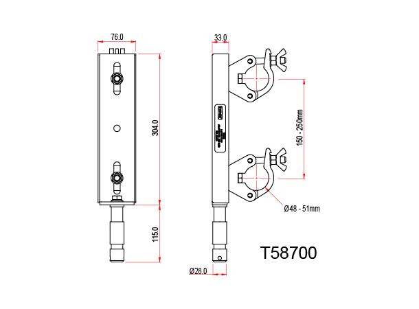LADDER TRUSS ADAPTOR 150mm-250mm CENTRES 