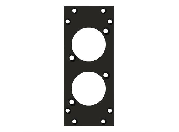 SYSBOXX-Front panel 2HE 1BE 2xD-Typ front panel 2 x D-Series cutout, 90°