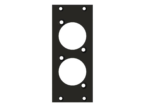 SYSBOXX-Front panel 2HE 1BE 2xD-Typ 0° front panel 2 x D-hole