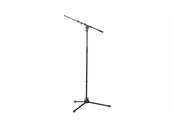 K&M 210/9 Mikrofonstativ lang teleskopboom, lange ben, sort 