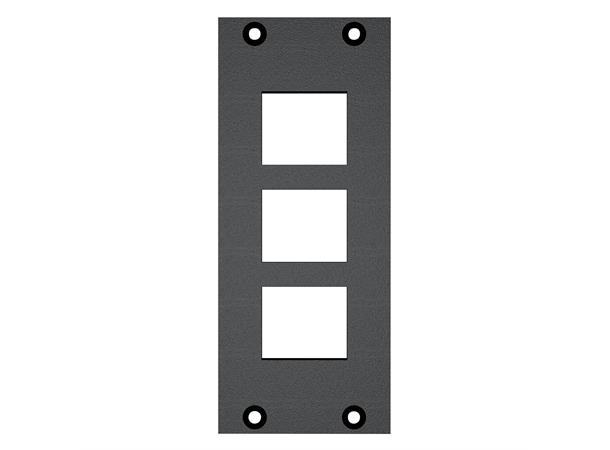 SYSBOXX-Front panel 2HE 1BE 3xKeystone front panel 3 x Cutouts for clip-in m. 
