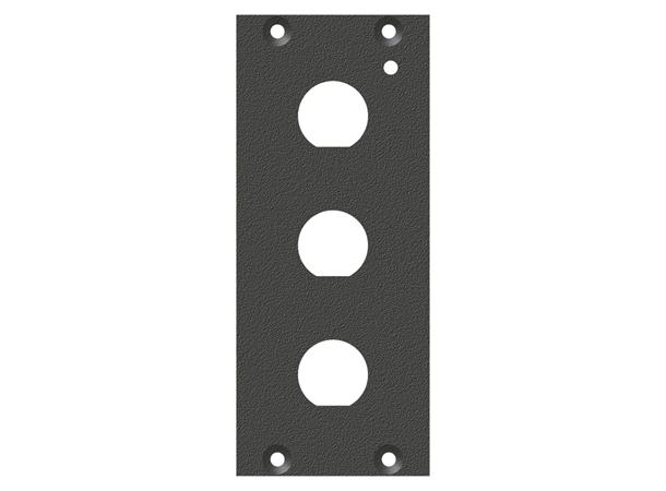 SYSBOXX-Front panel 2HE 1BE, 3 x 1/2 front panel 3 x 1/2"-Hole (12,5mm) 