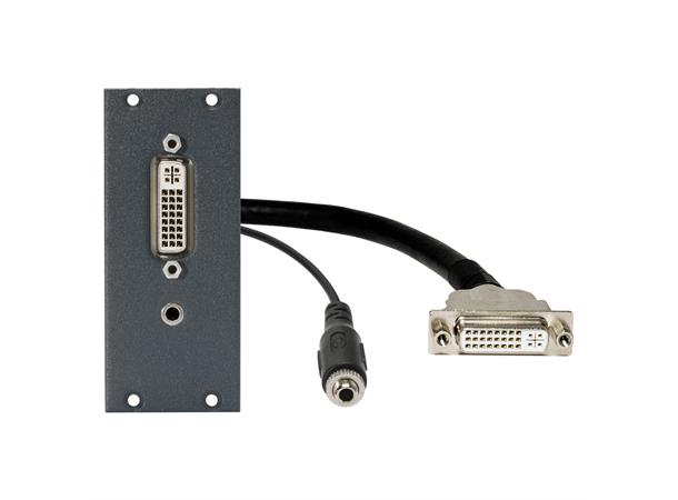 SYSBOXX Frontbl. 2HE,1BE,DVI fem.+3,5mm DVI24+5 + 3,5 mm stereo jack fem 