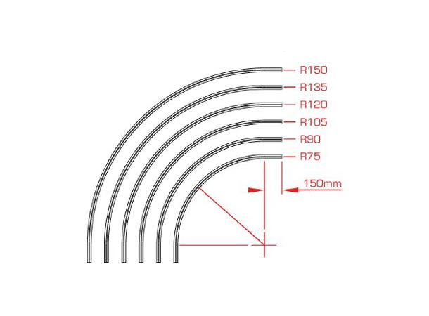 STUDIO RAIL 80 CURVED 90° R=75 (Silver) CURVED 90° R=75 (Silver)