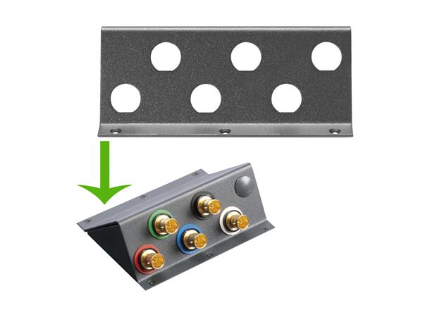 SYSBOXX-Front panel 2HE 3BE 6xBNC-Stanz. front panel 6 x 1/2"-Hole (12,5mm), ang. 