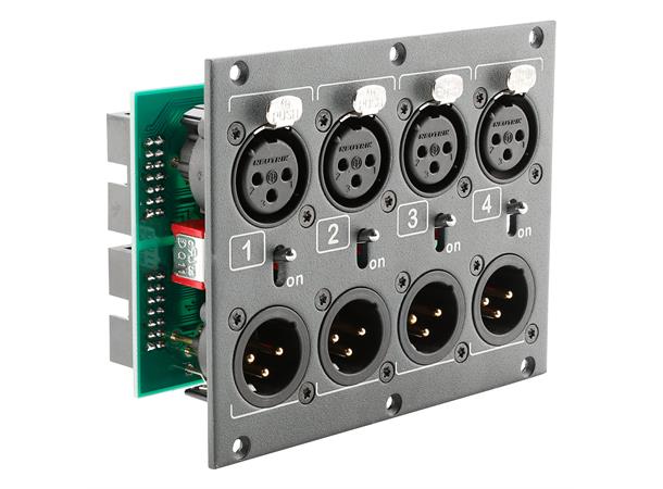 SYSBOXX-Modul 2HE 3BE 4CH XLR Board 4 x XLR 3-pole male + 4 x XLR female 