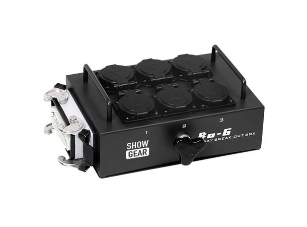 Showgear BO-6-S1 6 Schuko's and 1 x 16-pin connector 