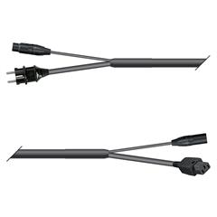Hybrid Multicore Monolith Lyd AES/EBU Schuko Plug &amp; f3pin/IEC Socket &amp; m3pin