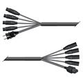 Hybrid Multicore Monolith  5,00m 4xLyd Schuko Plug & f3pin/IEC Socket & m3pin