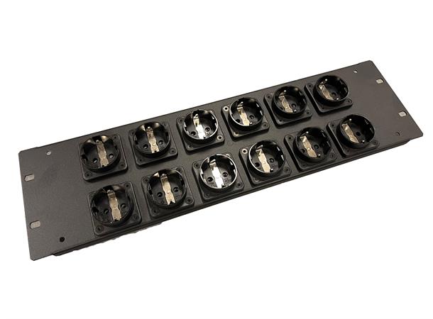 CONNEX 12 x Schuko panel ANS-Feld 12x Schukodose,  3HE