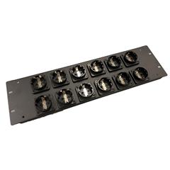 CONNEX 12 x Schuko panel ANS-Feld 12x Schukodose,  3HE