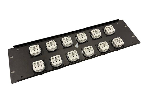 CONNEX 12 x Schuko panel ANS-Feld 12x Schukodose,  3HE